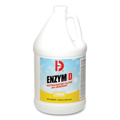 Enzym D Digester Liquid Deodorant, Lemon, 1 Gal Bottle, 4/Carton