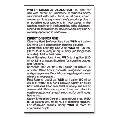 Water-Soluble Deodorant, Lemon, 1 Gal Bottle, 4/Carton