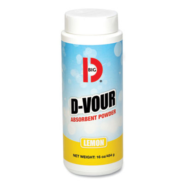 D-Vour Absorbent Powder, Lemon, 16 Oz Canister, 6/Carton
