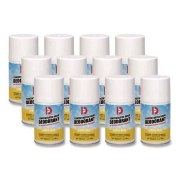 Metered Concentrated Room Deodorant, Lemon Scent, 7 Oz Aerosol Spray, 12/Carton
