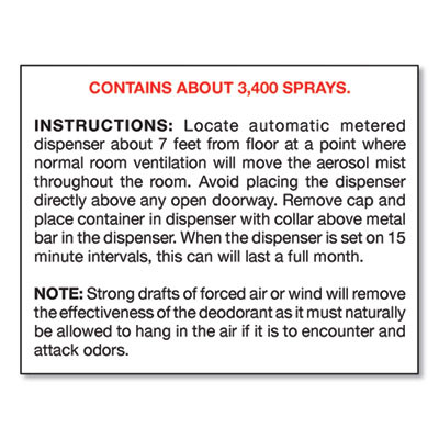 Metered Concentrated Room Deodorant, Sunburst Scent, 7 Oz Aerosol Spray, 12/Carton