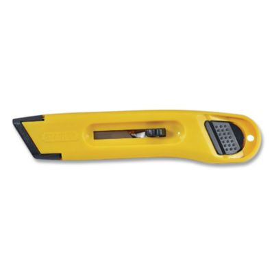 Plastic Light-Duty Utility Knife With Retractable Blade, 6" Plastic Handle, Yellow