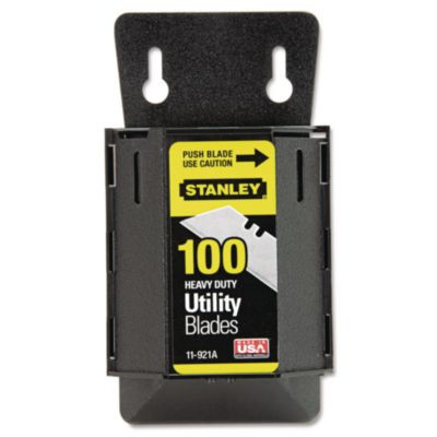 Wall Mount Utility Knife Blade Dispenser With Blades, 100/Pack