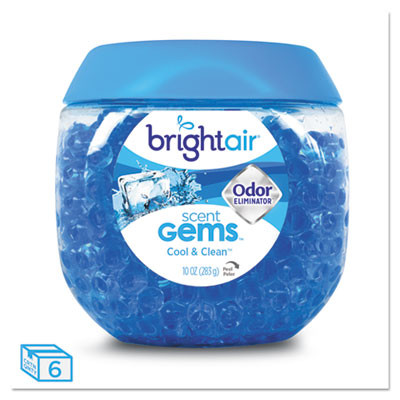 Scent Gems Odor Eliminator, Cool And Clean, Blue, 10 Oz Jar, 6/Carton