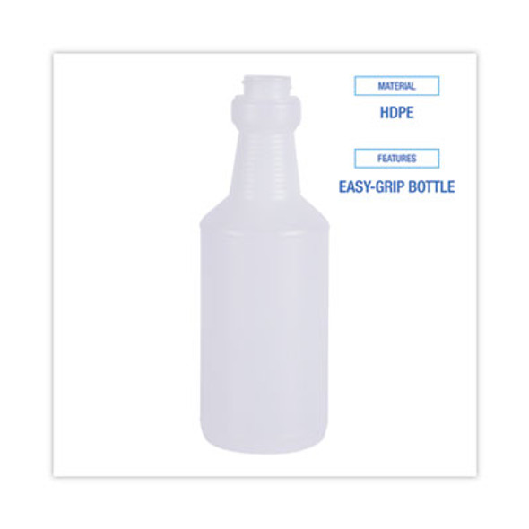 Easy-Grip Plastic Spray Bottle, 16 Oz, Clear, 24/Carton