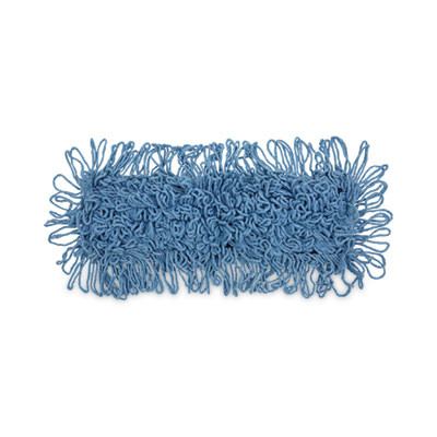 Dust Mop Head, Looped-End, Cotton/Synthetic Fibers, 18 x 5, Blue