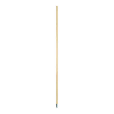 Metal Tip Threaded Hardwood Broom Handle, 0.94" Dia x 60", Natural