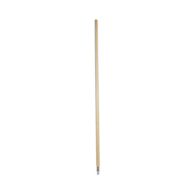 Metal Tip Threaded Hardwood Broom Handle, 1.13" Dia x 60", Natural
