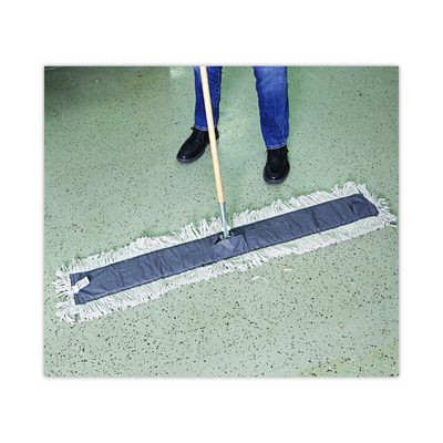 Clip-On Dust Mop Frame, 48 x 5, Zinc Plated, Black