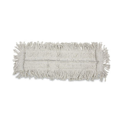 Disposable Cut End Dust Mop Head, Cotton/Synthetic, 24 x 5, White
