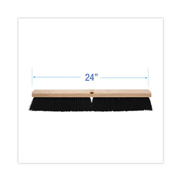 Floor Brush Head, 3" Black Polypropylene Bristles, 24" Brush