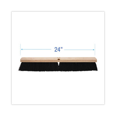 Floor Brush Head, 3" Black Polypropylene Bristles, 24" Brush