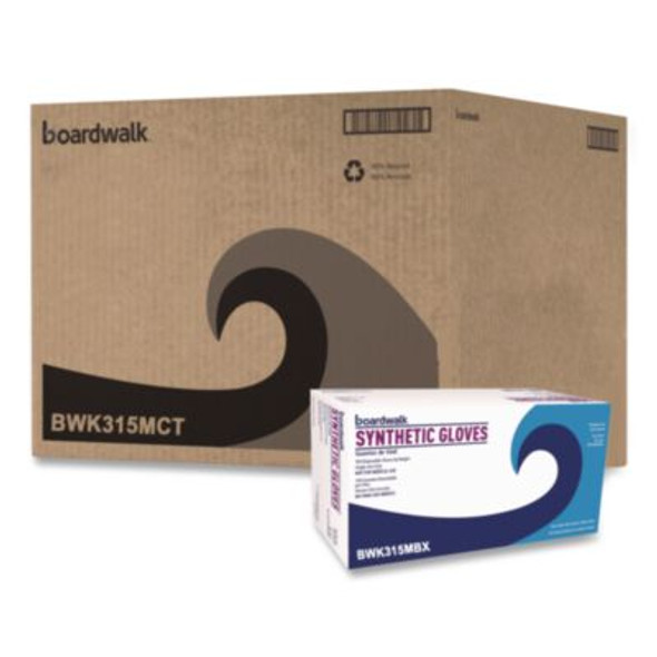 Powder-Free Synthetic Vinyl Gloves, Medium, 4 Mil Thick, 9.5" Long, Cream, 100/Box, 10 Boxes/Carton