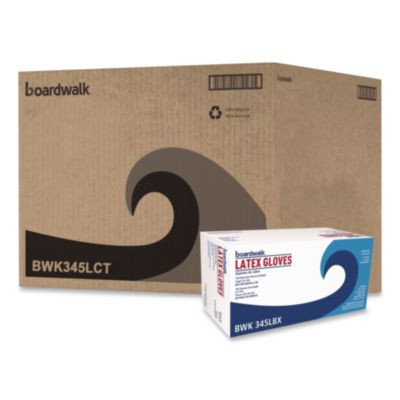 General-Purpose Latex Gloves, Powder-Free, Large, 4.4 Mil Thick, 9.5" Long, Natural, 100/Box, 10 Boxes/Carton