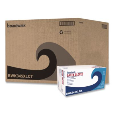 General-Purpose Latex Gloves, Powder-Free, X-Large, 4.4 Mil Thick, 9.5" Long, Natural, 100/Box, 10 Boxes/Carton