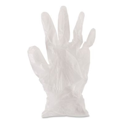 Exam Vinyl Gloves, Powder-Free, Large, 3.6 Mil Thick, 9.5" Long, Clear, 100/Box