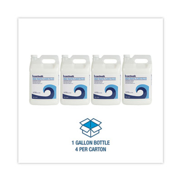 High Traffic Floor Polish, Apply 3 To 5 Coats Per Application, Unscented, 1 Gal Bottle, 4/Carton
