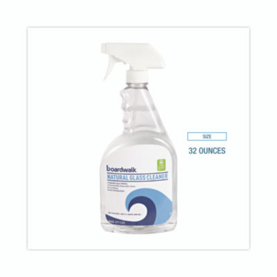 Natural Glass Cleaner, Unscented, 32 Oz Trigger Spray Bottle, 12/Carton