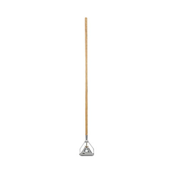 Quick Change Metal Head Wooden Mop Handle, Junior, 0.88" Dia x 54", Natural