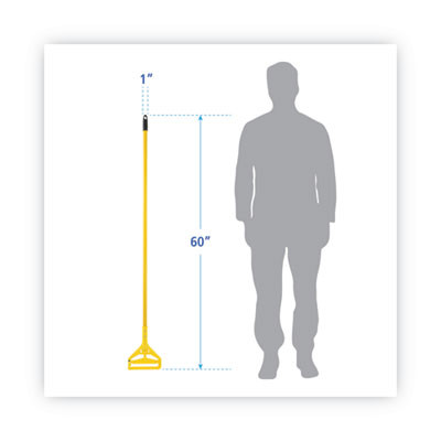 Quick Change Side-Latch Plastic Mop Head Handle, 60", Yellow