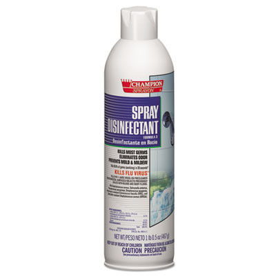 Champion Sprayon Spray Disinfectant, Unscented, 16.5 Oz Aerosol Spray, 12/Carton