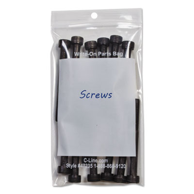 Write-On Poly Bags, 2 Mil, 3" X 5", Clear, 1,000/Carton