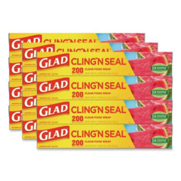 Cling'N Seal Plastic Food Wrap, 200 Sq Ft, 12 Rolls/Carton