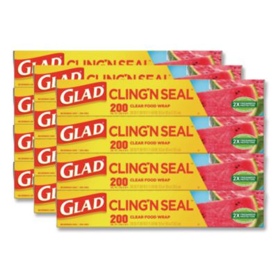 Cling'N Seal Plastic Food Wrap, 200 Sq Ft, 12 Rolls/Carton