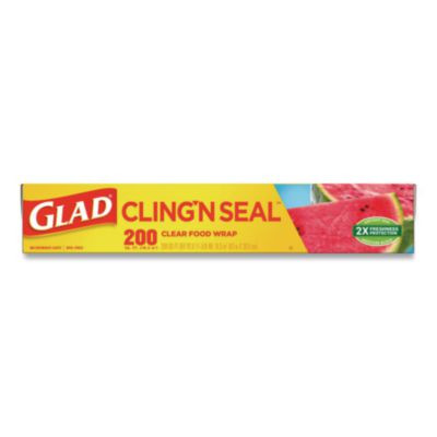 Cling'N Seal Plastic Food Wrap, 200 Sq Ft, 12 Rolls/Carton