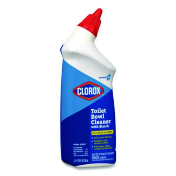 Clorox Pro Toilet Bowl Cleaner With Bleach, Fresh Scent, 24 Oz Bottle
