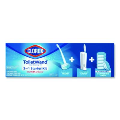 Toiletwand Disposable Toilet Cleaning System: Handle, Caddy And Refills, White, 6/Carton