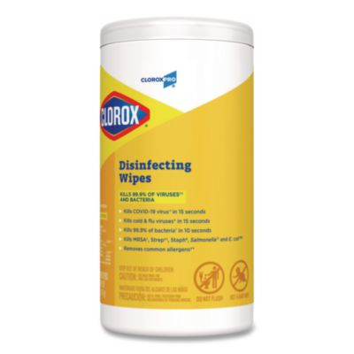 Disinfecting Wipes, 1-Ply, 7 x 8, Lemon Fresh, White, 75/Canister