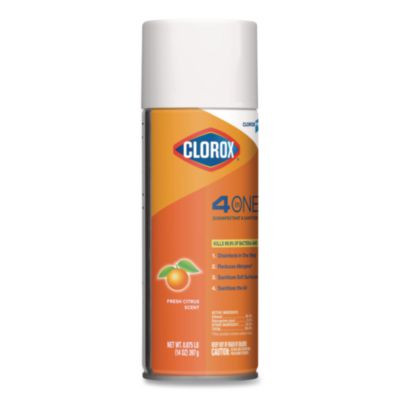 4-In-One Disinfectant And Sanitizer, Citrus Scent, 14 Oz Aerosol Spray, 12/Carton