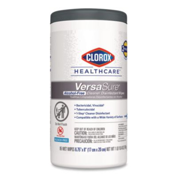 Versasure Cleaner Disinfectant Wipes, 1-Ply, 6.75 x 8, Original Scent, White, 85 Towels/Can