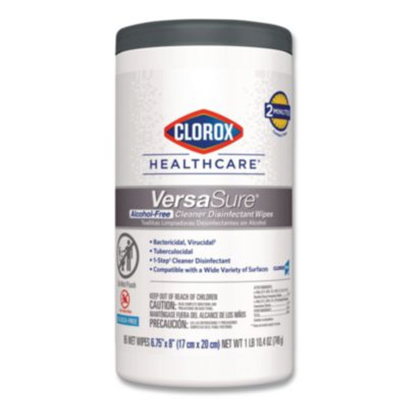 Versasure Cleaner Disinfectant Wipes, 1-Ply, 6.75 x 8, Original Scent, White, 85 Towels/Can