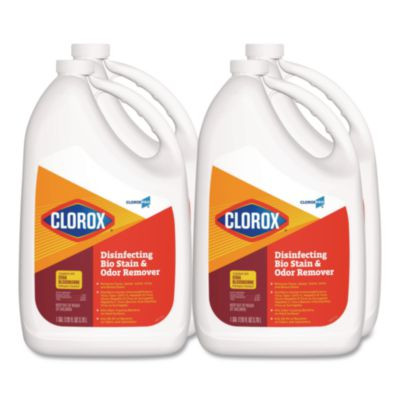 Cloroxpro Disinfecting Bio Stain And Odor Remover, Fragranced, 128 Oz Refill Bottle, 4/Carton