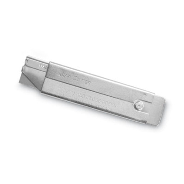 Jiffi-Cutter Compact Utility Knife With Retractable Blade, 3" Metal Handle, Chrome, 12/Box