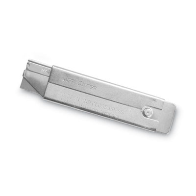 Jiffi-Cutter Compact Utility Knife With Retractable Blade, 3" Metal Handle, Chrome, 12/Box