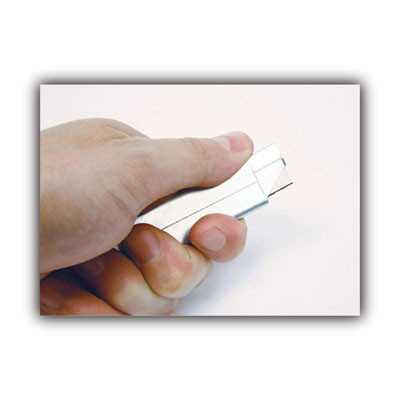 Jiffi-Cutter Compact Utility Knife With Retractable Blade, 3" Metal Handle, Chrome, 12/Box