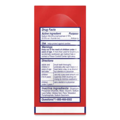 Cavity Protection Toothpaste, Regular Flavor, 0.15 Oz Sachet, 1,000/Carton