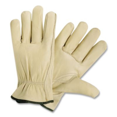 Top Grain Cowhide Leather Drivers Gloves, Gunn Cut, Keystone Thumb, X-Large, Beige, Pair