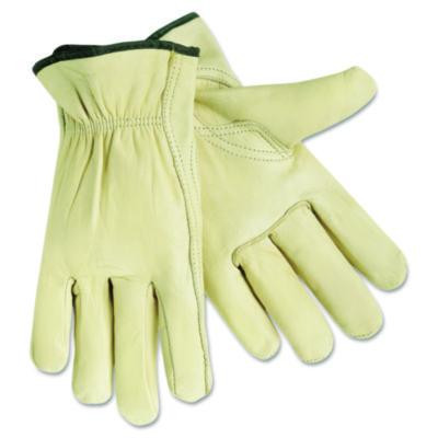 Top Grain Cowhide Leather Drivers Gloves, Gunn Cut, Keystone Thumb, X-Large, Beige, Pair