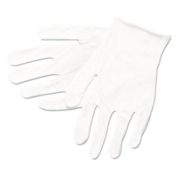 Cotton Inspector Gloves, Reversible, One Size Fits Most, White, 12 Pairs