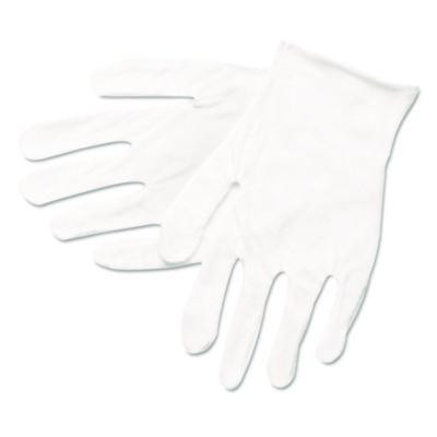 Cotton Inspector Gloves, Reversible, One Size Fits Most, White, 12 Pairs