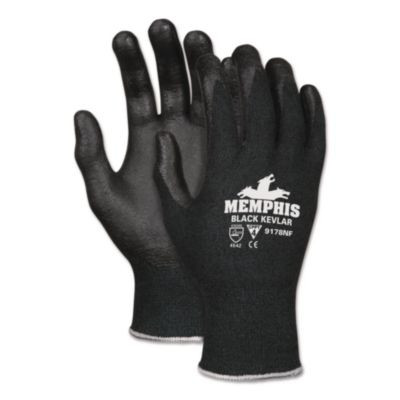 Nitrile Coated Kevlar Gloves, En388: 4542, 10" Long, Large, Black, Pair