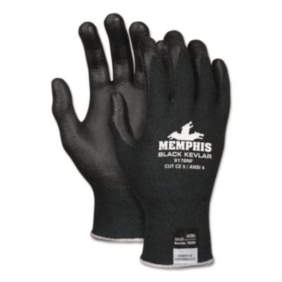 Nitrile Coated Kevlar Gloves, En388: 4542, 11" Long, X-Large, Black, Pair