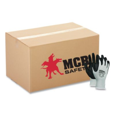 Economy Foam Nitrile Gloves, En388: 3221, Large, Black/Gray, 12 Pairs