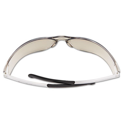 Bearkat Safety Glasses, Frameless, Mirrored Silver Single Lens