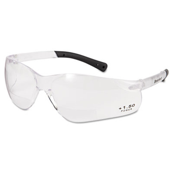 Bearkat Magnifier Safety Glasses, Clear Frame, Clear Lens