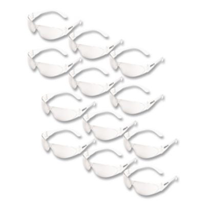 Checklite Safety Glasses, Frameless, Clear Single Hard Coat Scratch-Resistant Lens, 12/Box